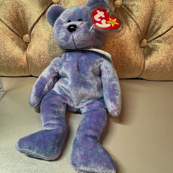 TY Beanie Baby "Clubby II" Retired 03/09/1999 & Display Case, Tag Cover, Errors - Picture 5 of 11